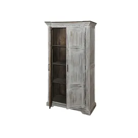 Massivmoebel24 Schrank Mango/Akazie 105x50x180 weiß