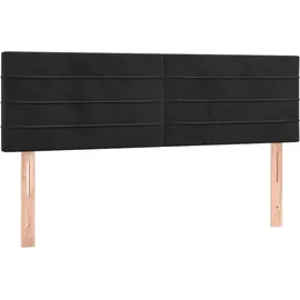 vidaXL Boxspringbett mit Matratze & LED Schwarz 140x200 cm Samt