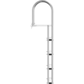 vidaXL 4-Stufen Dockleiter Silber