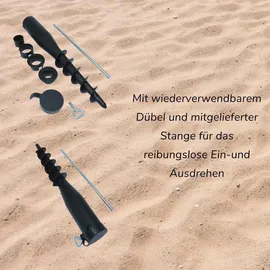 Hi Bodenhülse Kunststoff, Stahl 40 cm Schwarz