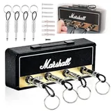 Abiemuce Marshall Schlüsselbrett, Marshall Schlüsselhalter, Marshall Key Holder, Marshalls Schlüsselbrett Schlüsselhalter Wandmontage mit 4 Gitarrenstecker, für Schlüssel Haus Befestigung