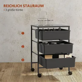 Homcom Rollwagen, Stahl, Kunststoff