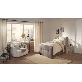 Home Affaire Boxbett HOME AFFAIRE Kederleicht grau (taupe) B:155cm L:226cm, Komplettbetten Boxspringbett, inklusive Fußteil, Bettkasten & Topper, in 4 Breiten und 2 Härtegraden