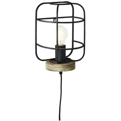 BRILLIANT GWEN Wandleuchte 29 cm Metall / Holz Antik holz / schwarz korund, 99235/66