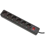 Gebro 106149 Steckdosenleiste mit Schalter 6fach Schwarz Schutzkontakt 1 St.