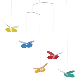 Flensted Mobiles Butterflies Mobile, Stahl, Mehrfarbig, 68x45 cm