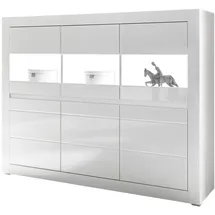 furn.design Highboard "Nobile" weiß Hochglanz grau 164 x 131 cm,