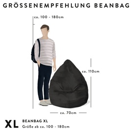 Sitting Point BeanBag Fluffy 70 x 110 cm grün