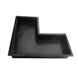GFK Winkelbecken (Schwarz) 140 x 70 x 140cm / 70 x 35cm350 Liter