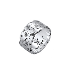 KUZZOI Herren Bandring Rustikal Robuster Look 925 Silber Herrenschmuck   
