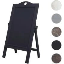 Mendler Werbetafel HWC-E51, Aufsteller Kreidetafel, 66x37x27cm Shabby-Look Vintage ~ dunkelgrau
