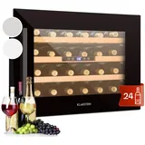 Klarstein Weinkühlschrank, 1 Zonen Getränkekühlschrank, Kleiner Einbau-Weinschrank Schmal, 57L Wein-Kühlschrank mit Glastür, Indoor/Outdoor Flaschenkühlschrank, Wine Fridge 5-22°C, 24 Flaschen