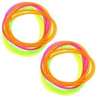 Topkids Accessories 24 x Gummi-Armbänder, Gummi-Armreifen, für Kinder, Partytüten, Gelee, Schmuck, Handgelenkbänder, 80er-Jahre-Neon, 90er-Jahre-Kostüm, modische Armbänder (UV)