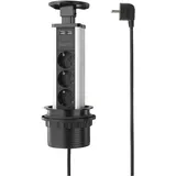 Sygonix Steckdosenleiste 1,5 m Schwarz/Silber 1 St.