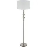 Relaxdays Stehlampe Wohnzimmer, beige weiß-silber