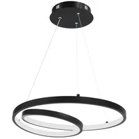 ZMH Pendelleuchte 40CM Design Modern für Wohnzimmer Schlafzimmer Küche Esszimmer, dimmbar, LED fest integriert, Tageslichtweiß, LED × höhenverstellbar schwarz