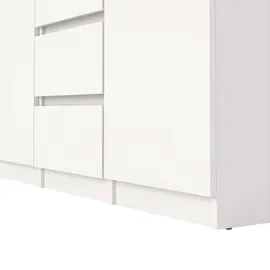 Home Affaire Kommode HOME AFFAIRE "Naia, Sideboard, 4 Schubladen, 2 Türen, Aufbewahrung, grifflose Front", weiß (matt weiß), B:120,8cm H:90,7cm T:50cm, Holzwerkstoff, Sideboards, Kommode, Mit Einlegeböden, modern, skandinavisches Design, in mehrere Farben