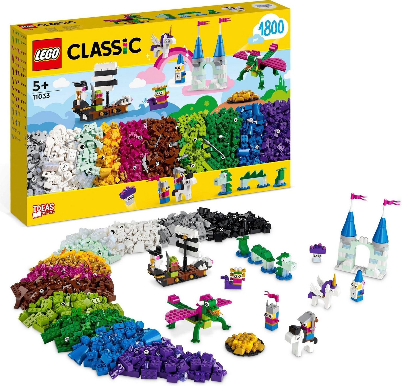 LEGO® Konstruktionsspielsteine Fantasie-Universum Kreativ-Bauset (11033), LEGO® Classic, (1800 St), Made in Europe bunt 
