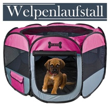 Petigi Welpenauslauf xl, 115x115x65 cm, Welpenlaufstall, Gehege für Hunde, Hasen, Meerschweinchen, Katzen, 8-eckig, pflegeleicht,