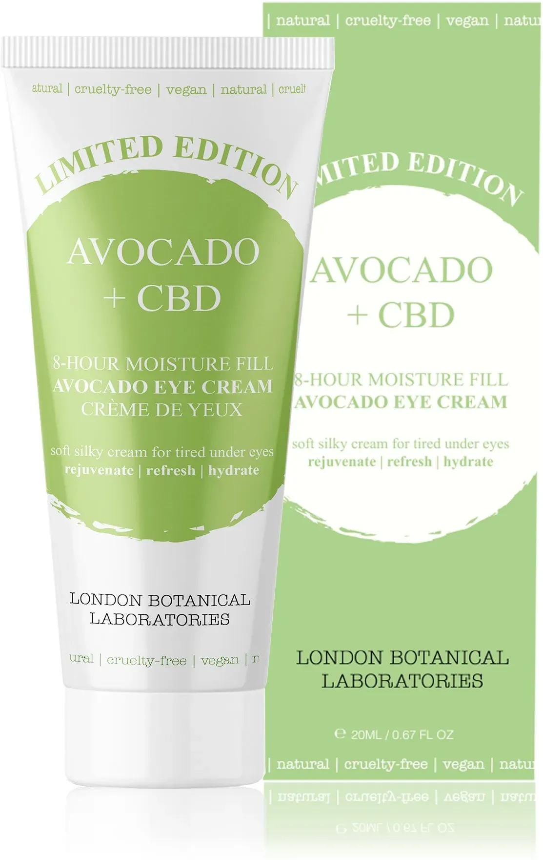 LBL Grenzüberschreitende Ausgabe Avocado + CBD 8-Stunden Feuchtigkeit Füllen Augentropfen 20 ml Unisex