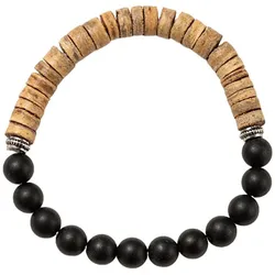 Armband FIRETTI "Schmuck Geschenk Armschmuck Armkette Edelstein Perlen", braun (schwarz, braun, schwarz, braun), Armbänder, Materialmix, Made in Germany - mit Onyx, Kokosnuss