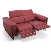 Sofanella 2-Sitzer Leder Vienna, Relaxsofa, Designsofa, Designer Couch, Italienisches Sofa, 2er Sofa rot