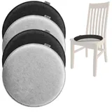 COM-FOUR Gepolstertes Sitzkissen Ø 35 cm Grau