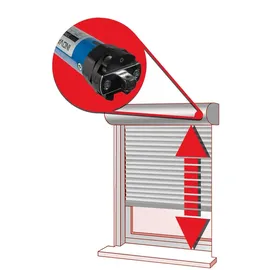 Inovatec GmbH INOVATEC Rollladenmotor Set INO-M-4013 mit höhenverstellbarem Abrolllager - Blau