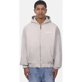 dropsize HEAVY OVERSIZE EMBO ZIPPER HOODIE Herren Grau M