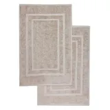 NatureMark 2er Pack Badvorleger Badematte | Premium Qualität | 100% Baumwolle | 50 x 80 cm | Duschvorleger Duschmatte Doppelpack | Farbe: Sand/Beige