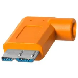 Tether Tools TetherPro USB-Datenkabel für USB-C an USB 3.0 Micro-B - rechtsgewinkelter Stecker orange 4,6m