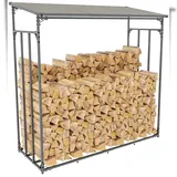 CLP Kaminholzregal Aluminium 165 x 70 x 165 cm Grau