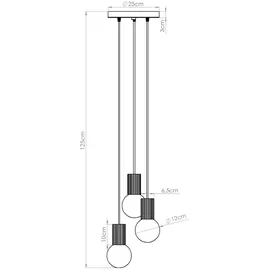 Sollux Lighting HALO 3-flg. 30 cm kugelförmig/burgunderrot