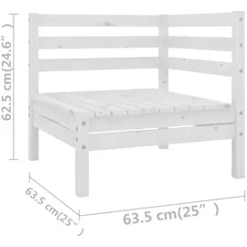 vidaXL Garten-Lounge-Set 12-tlg. Massivholz Kiefer weiß