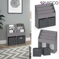 Vicco Bücherregal Aufbewahrungsregal Regal Luigi Grau Würfelregal Faltbox Ablage