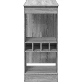 vidaXL Bartisch mit Regal 90 x 47,5 x 103,5 cm Grau