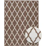 Primaflor In- und Outdoorteppich REVERSO Round Rhombus Braun 120x160cm