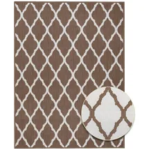 Primaflor In- und Outdoorteppich REVERSO Round Rhombus Braun 120x160cm