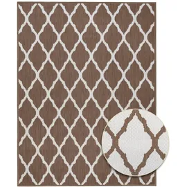 Primaflor In- und Outdoorteppich REVERSO Round Rhombus Braun 120x160cm