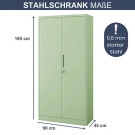 Jan Nowak DAWID Mehrzweckschrank 185 x 90 x 45 cm Pastellgrün