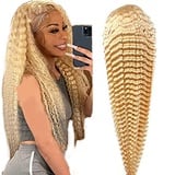 4x4 Lace Wig Human Hair Blonde Wig Long Wavy Lace Front Wigs Echthaar Perücke Pre Plucked Wig With Baby Hair Brazilian Remy Hair 100% Virgin Real Hair Wig For Women 18 Zoll