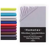 Hometex Premium Textiles Spannbettlaken Mikrofaser-Jersey 90-100 x 200 cm Silber