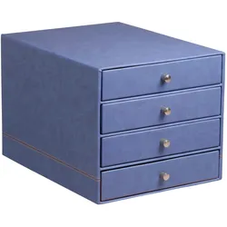 Rhodiarama Schubladenbox mit 4 geschlossenen Laden, Kunstleder, 24,8x32 ,7x22,8cm - Saphir 318868C