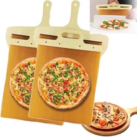 Schiebe Pizzaschieber aus Holz | Antihaftbeschichteter Pizzaschieber mit Griff | Erstaunliche Werkzeuge zum Kochen von Pizzakuchen | Pizzaschieber, der Pizza perfekt transportiert