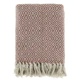 Chic Antique Plaid Decke 130 x 180 cm Rosa