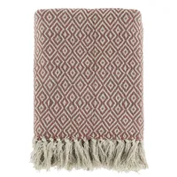Chic Antique Plaid Decke 130 x 180 cm Rosa