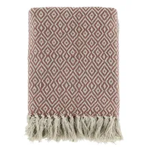 Chic Antique Plaid Decke 130 x 180 cm Rosa