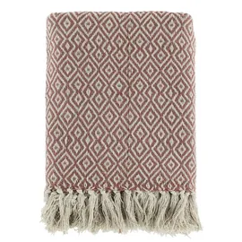 Chic Antique Plaid Decke 130 x 180 cm Rosa