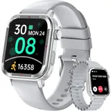 Smartwatch Herren Damen, Smartwatch Damen mit Telefonfunktion, Schrittzähler Uhr IP68 Wasserdicht, Fitness Tracker mit Pulsuhr, SpO2, Schlafmonitor, 123 Sportmodi, Sportuhr Fitness Uhr für Android iOS