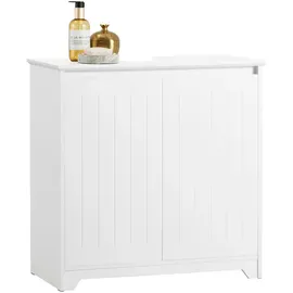SoBuy Waschbeckenunterschrank Badezimmer Schrank Waschtisch Unterschrank Badezimmerschrank Badezimmermöbel Weiß Bht ca. 60x60x30cm
